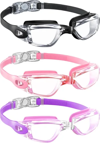 Miniatura 8 de Kids Goggles Age 4-16, Kids Swimming Goggles Anti-UV Anti-Fog No Leaking, 3 Pack Swim Goggles for Boys Girls Youth