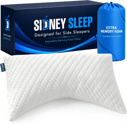 Miniatura 19 de Sidney Sleep Almohadas curvas ajustables para soporte de cuello y hombros con relleno extra triturado, almohada de contorno cervical para personas