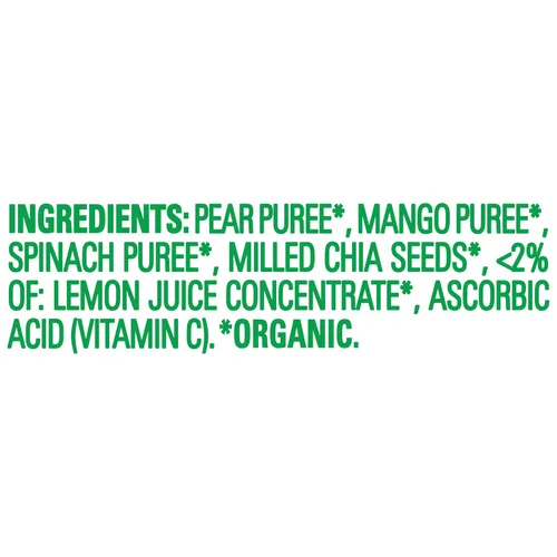 Miniatura 3 de Happy Tot Etapa orgánica 4 Super Foods Peras Mangos y espinacas + Super Chia, 4.22 onzas Bolsa (Paquete de 16) (Embalaje puede variar) Sin GMO