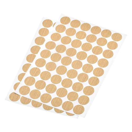 uxcell Adhesivos de cubierta de agujero de tornillo, 0.827 in de diámetro de PVC autoadhesivas, tapas para muebles de madera, gabinete, estantería,