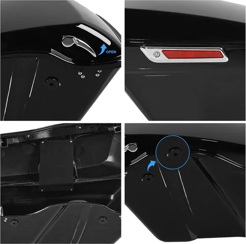 Miniatura 5 de TCMT Alforjas duras de 6 x 9 pulgadas, tapas y forros para bocina, inserto de alfombra para Harley 2014-2024 Touring Road King Road Glide Street
