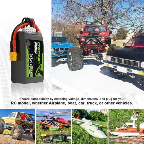 Miniatura 5 de OVONIC 4S Lipo Batería 80C 850mAh 14.8V Lipo Batería con XT30 Conector para RC FPV Racing Drone RC Avión Helicóptero Quadcopter