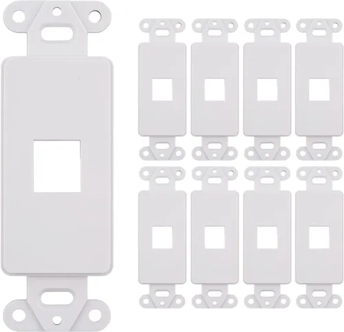 Miniatura 7 de Paquete de 10 cubiertas de placa de pared de una sola banda, marco rectangular de una sola banda para interruptores, tomas de corriente
