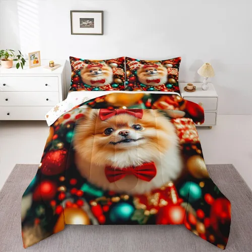 Miniatura 22 de Erosebridal Juego de ropa de cama de oso polar, tamaño individual, juego de edredón de oso blanco con patrón de animales, edredón de microfibra Oso