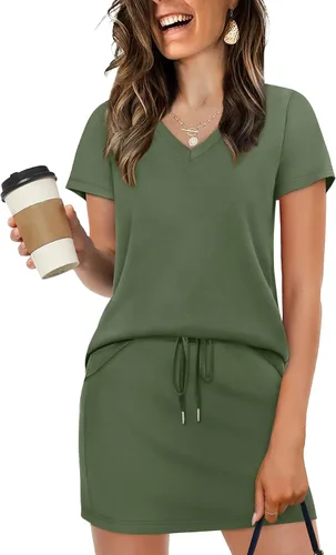 Miniatura 12 de NIASHOT Conjunto de falda de dos piezas para mujer, para vacaciones de verano, trajes de viaje, tenis, golf, falda pantalón versátil, conjuntos