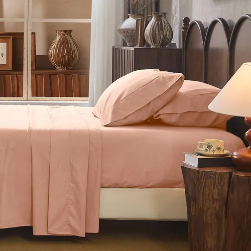 Miniatura 44 de Juego de sábanas de lino 100% tamaño King, juego de sábanas de lino transpirable y duradero de 4 piezas, ropa de cama suave para todas