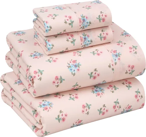 Miniatura 42 de RUVANTI Juego de sábanas divididas tamaño King de 100 % algodón para cama ajustable, 5 piezas, ropa de cama de tejido de percal suave y Guisante