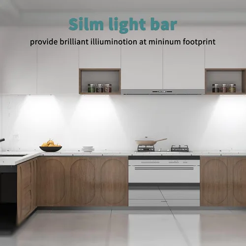 Miniatura 6 de ASOKO Iluminación LED regulable para debajo del armario para cocina, 6 barras de luz LED de 12 pulgadas, luz LED de armario blanca de 4000 K, 12 V