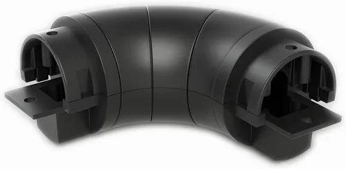 Miniatura 8 de Curva de 32 grados para escaleras estándar, acabado en negro satinado, clip en su lugar con juego de tornillos, solo para sistema de barra de mano