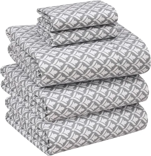 Miniatura 107 de RUVANTI Juego de sábanas divididas tamaño King de 100 % algodón para cama ajustable, 5 piezas, ropa de cama de tejido de percal suave y Guisante