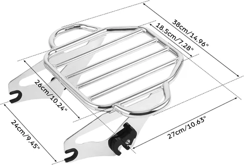 Miniatura 3 de TCT-MOTORPARTS 2 Up Tour Pack Rack de equipaje de montaje para Harley Touring Road King Street Glide 2009-2025 CVO Limited FLHTKSE Cromado