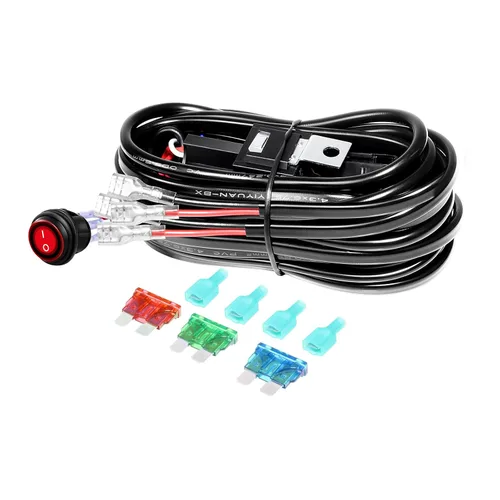 Miniatura 17 de RIGIDON Kit de mazo de cables de barra de luz LED, interruptor basculante de 12 V, 18 AWG, relé de alimentación, cable automotriz para barra de luz