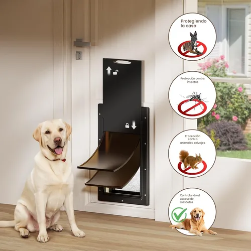 Miniatura 3 de Puerta de plástico para perros que nunca se oxida, puerta grande para perros, puerta para perros para una fácil instalación en puertas o paredes