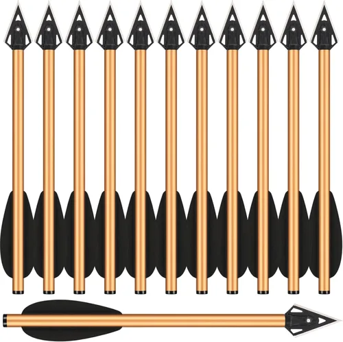 Miniatura 10 de Mini pernos de ballesta de aluminio, flechas de ballesta de 6.3 pulgadas, puntas afiladas de cabeza ancha, flechas de caza para 50-80 libras, mini