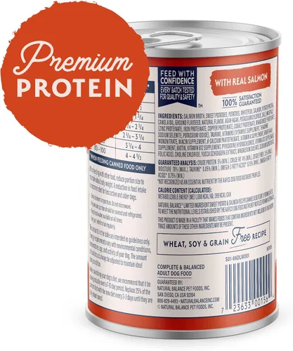 Miniatura 2 de Natural Balance Limited Ingredient Alimento enlatado húmedo para perros adultos, sin granos, receta de batata y salmón, 13 onzas (paquete de 12)