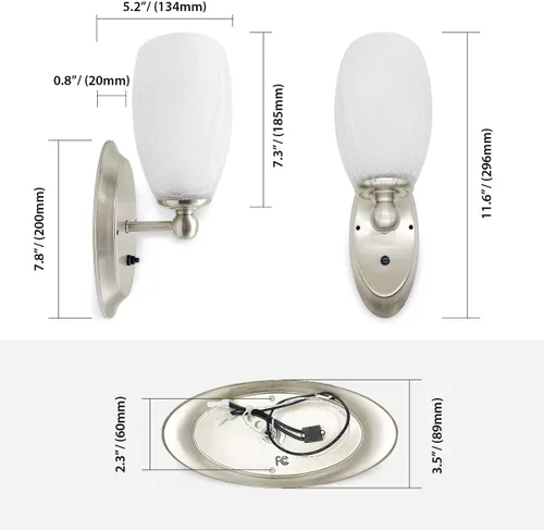 Miniatura 6 de Dream lighting Luces LED de pared de vidrio CC de 12 voltios para RV, remolque, quinta rueda, barco, aplique de pared de vidrio para iluminación