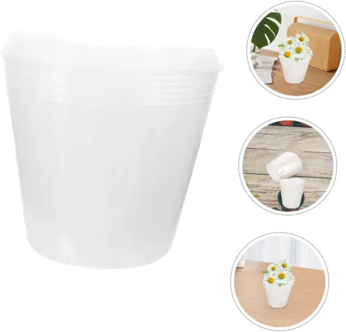 Miniatura 9 de BESPORTBLE 10 piezas de plástico transparente para macetas de interior y exterior, cestas de repuesto para plantas de jardín de 6.10 x 5.51 x 5.51