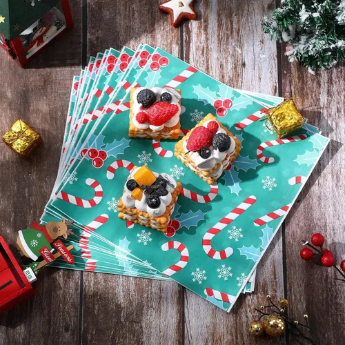 Miniatura 6 de Yahenda 150 piezas de papel de cera de Navidad, hojas de papel de pergamino decorativo impermeable para panadería, resistente a la grasa