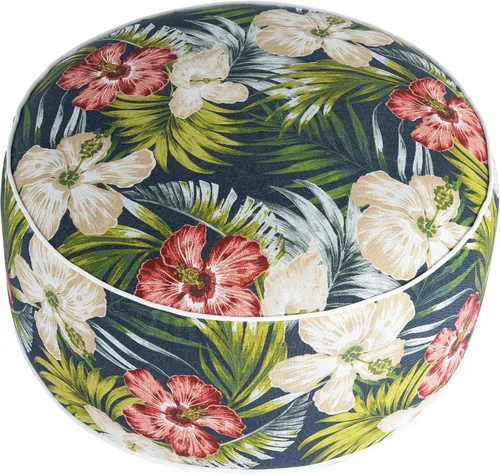 Miniatura 7 de Magpie Fabrics Taburete inflable para interiores y exteriores, reposapiés redondo, repelente al agua, 20 x 9 pulgadas de alto, portátil para patio