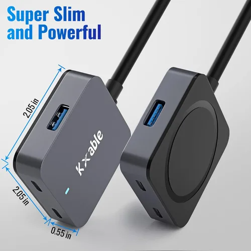 Miniatura 4 de Cable de extensión USB mejorado de 15 pies con 4 puertos (2 A + 2 C), cable extensor USB 3.0 tipo A, hub divisor Y, macho tipo A a hembra + cable