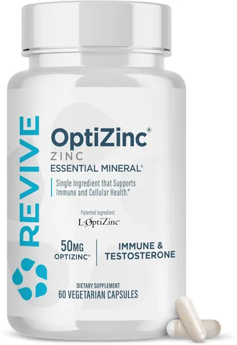 Revive MD Suplemento mineral de zinc para hombres y mujeres, apoya la inmunidad y la salud celular con OptiZinc de 50 mg - Antioxidante y apoyo