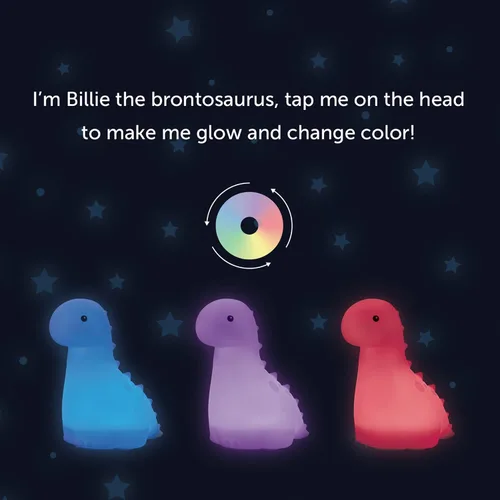 Miniatura 9 de GLOBE Electric Lámpara de noche LED multicolor de silicona, luz táctil Brontosaurus, recargable, cambio de color, cuerpo suave libre de BPA