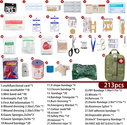 Miniatura 2 de IFAK - Kit universal de primeros auxilios para trauma, bolsas Molle, kit de supervivencia de emergencia adecuado para el hogar, automóvil, viajes