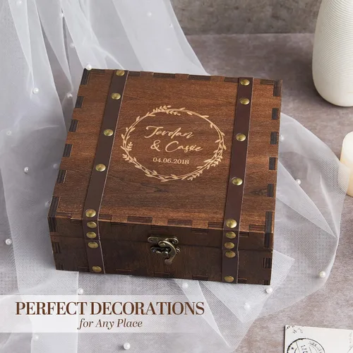 Miniatura 5 de AW BRIDAL Caja de recuerdo personalizada regalos del día de San Valentín para esposa caja de memoria de madera para baratijas fotos joyería regalos