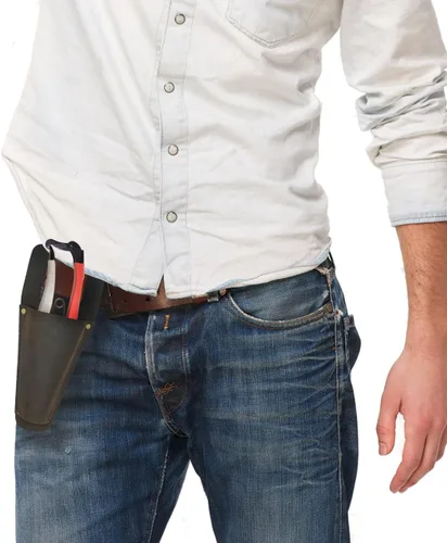 Miniatura 6 de Funda de podadora de cuero de jardín,Funda de herramienta para tijeras de podar de jardinería,Cubierta protectora de tijera duradera 2-Marrón