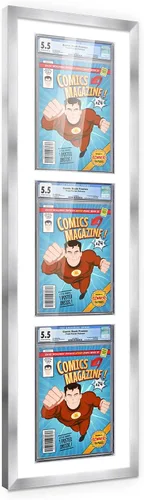 Miniatura 133 de Marco de cómic con paspartú para 8 CGC, CBCS o PGX Graded Comics - Marco de cómic blanco para cómics de 8.125 x 13 pulgadas Marco blanco