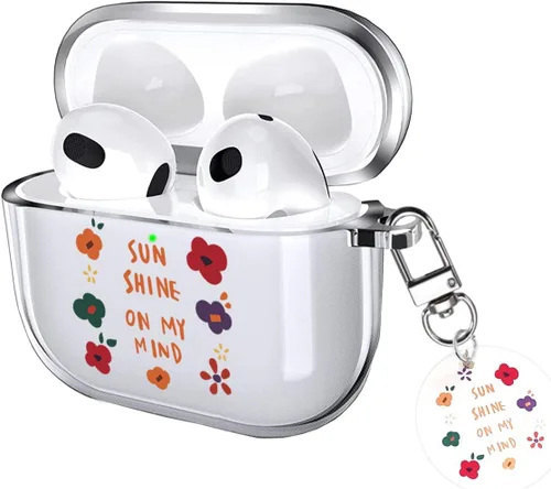 Miniatura 16 de Funda para AirPods 4 2024 con mosquetón de llavero, funda transparente para AirPods 4, diseño de anime, funda suave con adornos para niños, niñas