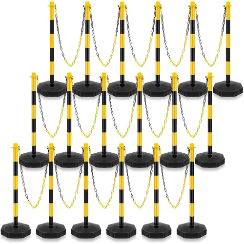 Miniatura 8 de Konohan Paquete de 6 delineadores de cono de estacionamiento de 34 pulgadas, juego de puntal de plástico para poste de tráfico, barrera de blanco