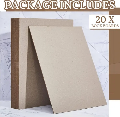 Miniatura 3 de 20 Piezas Tablero para Libros, Tablero de Encuadernadores Cartón Prensado Tablero para Libros de Diseño Kraft Hojas de Cartón Prensado de Servicio