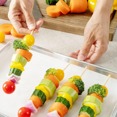 Miniatura 5 de Restaurantware Robata - Pinchos para asar de 8 pulgadas, 100 pinchos de alta resistencia, pinchos de bambú desechables congelables para verduras