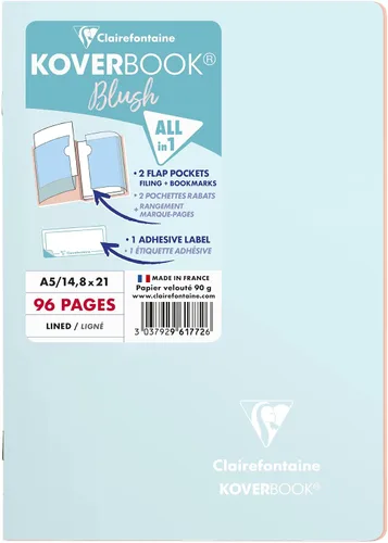 Miniatura 10 de Clairefontaine - Ref 961778C - Cuaderno con grapas Koverbook Blush (48 hojas) - Tamaño A5, regla rayada, papel de vitela cepillado de 3.17 oz/m²