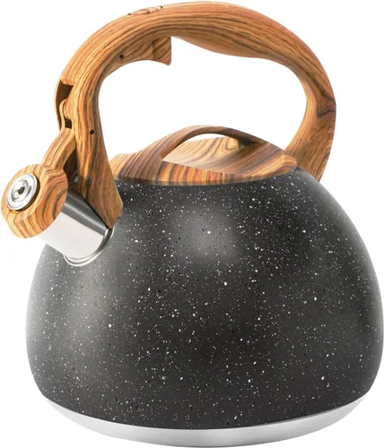 Miniatura 8 de Hervidor de Té Foedo para Estufa, Teteras Silbantes de 2.6 Cuartos para Estufa, Mango Plegable Resistente al Calor, Tetera Bonita (Beige)