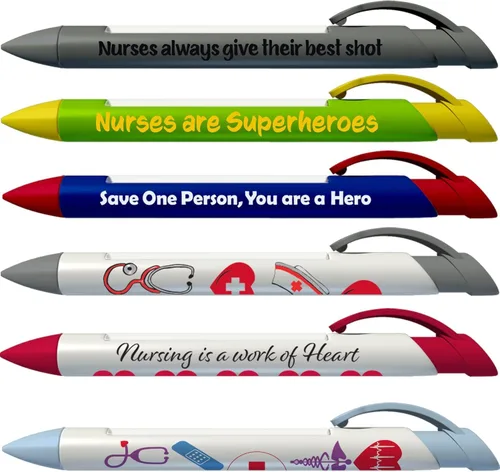 Greeting Pen Enfermera Apreciación 6 Diseños Rotación Mensaje 6 Pen Set (36067)