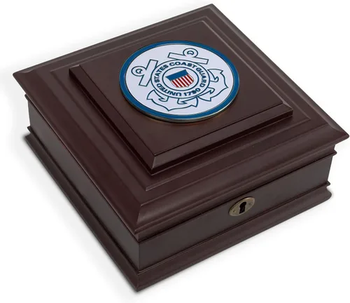 Caja de escritorio medalla de la Guardia Costera de EE. UU. de Allied Frame Guardacostas