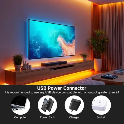 Miniatura 4 de COB CCT - Tira de luces LED de 6.56 pies, 5 V, USB, sintonizable, blanco, 2700K-6500K, tiras CCT regulables con control remoto RF, CRI90+ 0.394