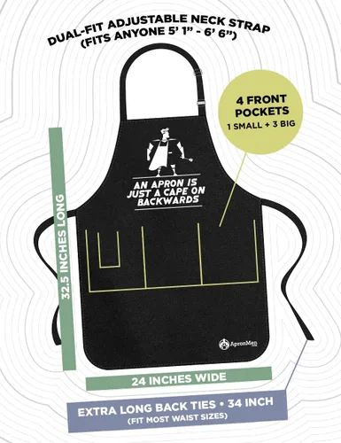 Miniatura 8 de ApronMen - Funny Apron For Men - BBQ Gifts for Men & Unique Gifts for Fathers - Mens Aprons for Grilling Un delantal es solo una capa