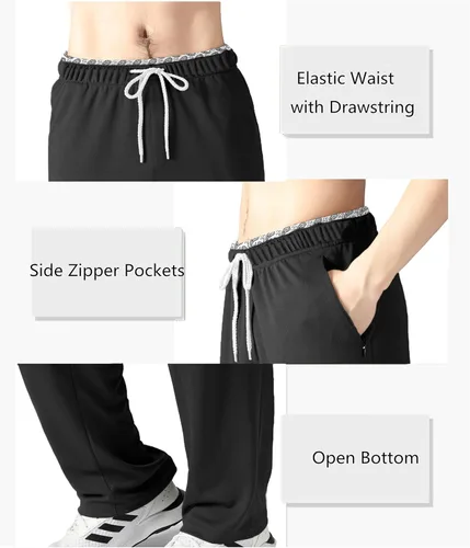 Miniatura 46 de Pantalones deportivos para hombre con bolsillos con cremallera, pantalones deportivos ligeros, pantalones de entrenamiento holgados atléticos