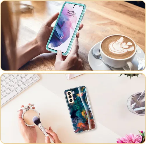 Miniatura 7 de ESDOT - Funda protectora para celular Samsung Galaxy S21, de grado militar, resiste caídas de 21 pies (probado), con diseños modernos, para niñas