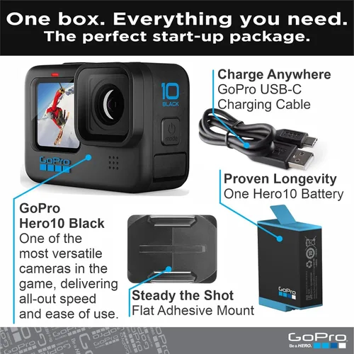 Miniatura 2 de GoPro HERO10 Black- Empaque de comercio electrónico - Cámara de acción impermeable con LCD frontal y pantallas traseras táctiles, video Ultra HD