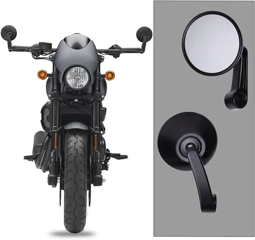 Miniatura 3 de DREAMIZER Espejos retrovisores universales para manillar de motocicleta, 7/8 pulgadas, 0.866 in, color negro, para guía de barra de calle, Softail