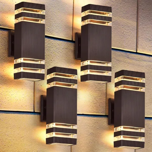 Miniatura 7 de DASTOR Lámpara de Pared Moderna para Exteriores, Luminaria Negra para Exteriores Montaje en Pared, Cuerpo de Aluminio Luces Exteriores para Casa