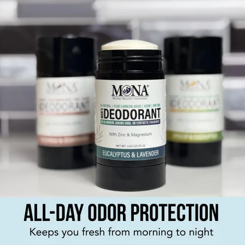 Miniatura 8 de MONA Brands - Desodorante natural para hombres sin aluminio, desodorante de magnesio hipoalergénico para pieles sensibles, absorbe el sudor,