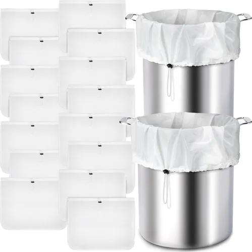 Miniatura 8 de Chumia Paquete de 10 bolsas reutilizables extra grandes de 26 x 22 pulgadas, filtro de malla fina, filtros de preparación en frío, con cordón