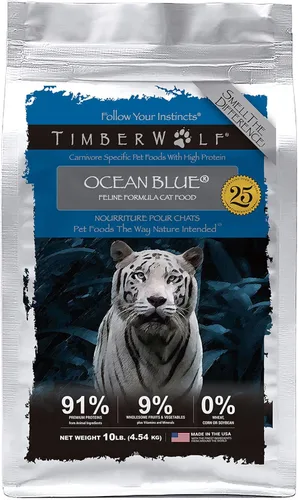 Timberwolf Receta de salmón azul marino con alto contenido de proteínas para gatos de 10 libras