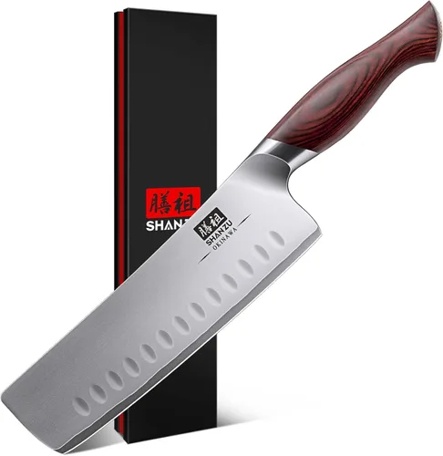 Miniatura 16 de SHAN ZU Juego de cuchillos japoneses de 3 piezas, juego de cuchillos de chef de acero inoxidable 10Cr15Mov de alto carbono, juego de cuchillos