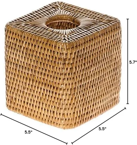 Miniatura 5 de KOUBOO Funda para caja de pañuelos, soporte para pañuelos, baño, cocina, habitación de invitados, elegante funda decorativa para caja de pañuelos